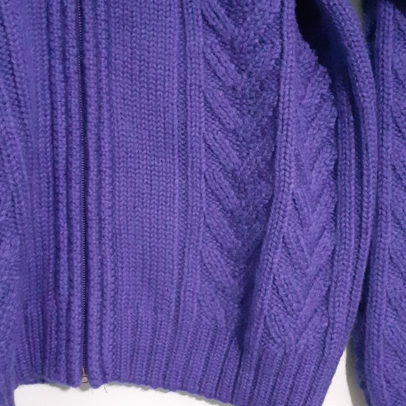 Fisherman 100%WOOL front zip cardigan Sweater, thick for winter - Picture 3 of 4